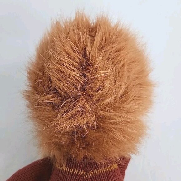 West Elm Knit Lion Plush Stuffed Animal Soft Crib Toy Brown Sewn Eyes 16" Floppy - Picture 9 of 13